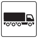 A black and white icon of a truck on a white background.