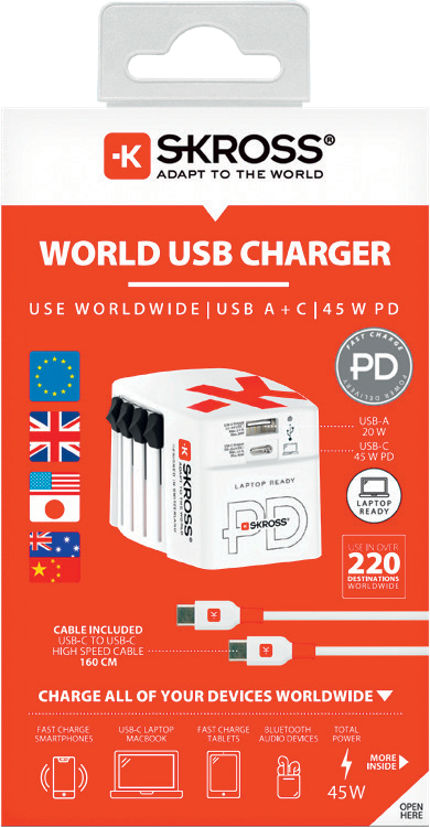 Skross Power Delivery World USB Charger AC65PD packaging
