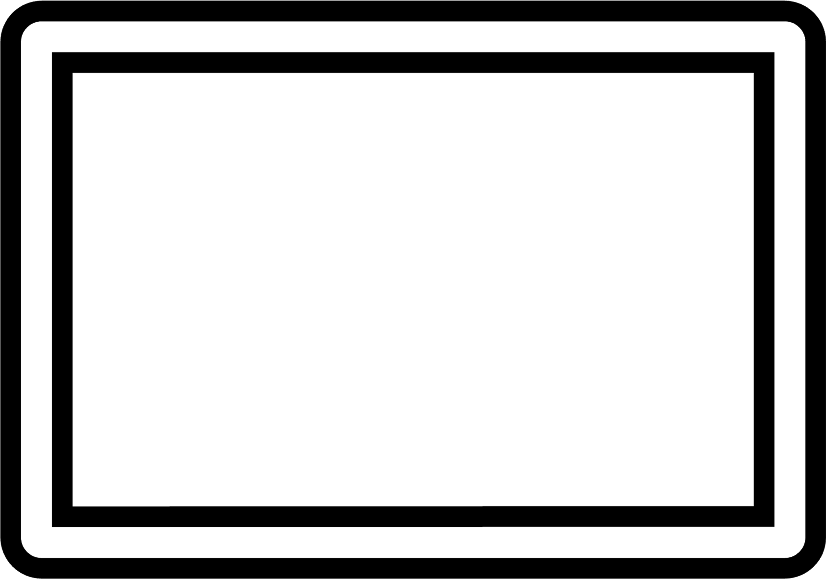 A black and white picture frame with a white background.