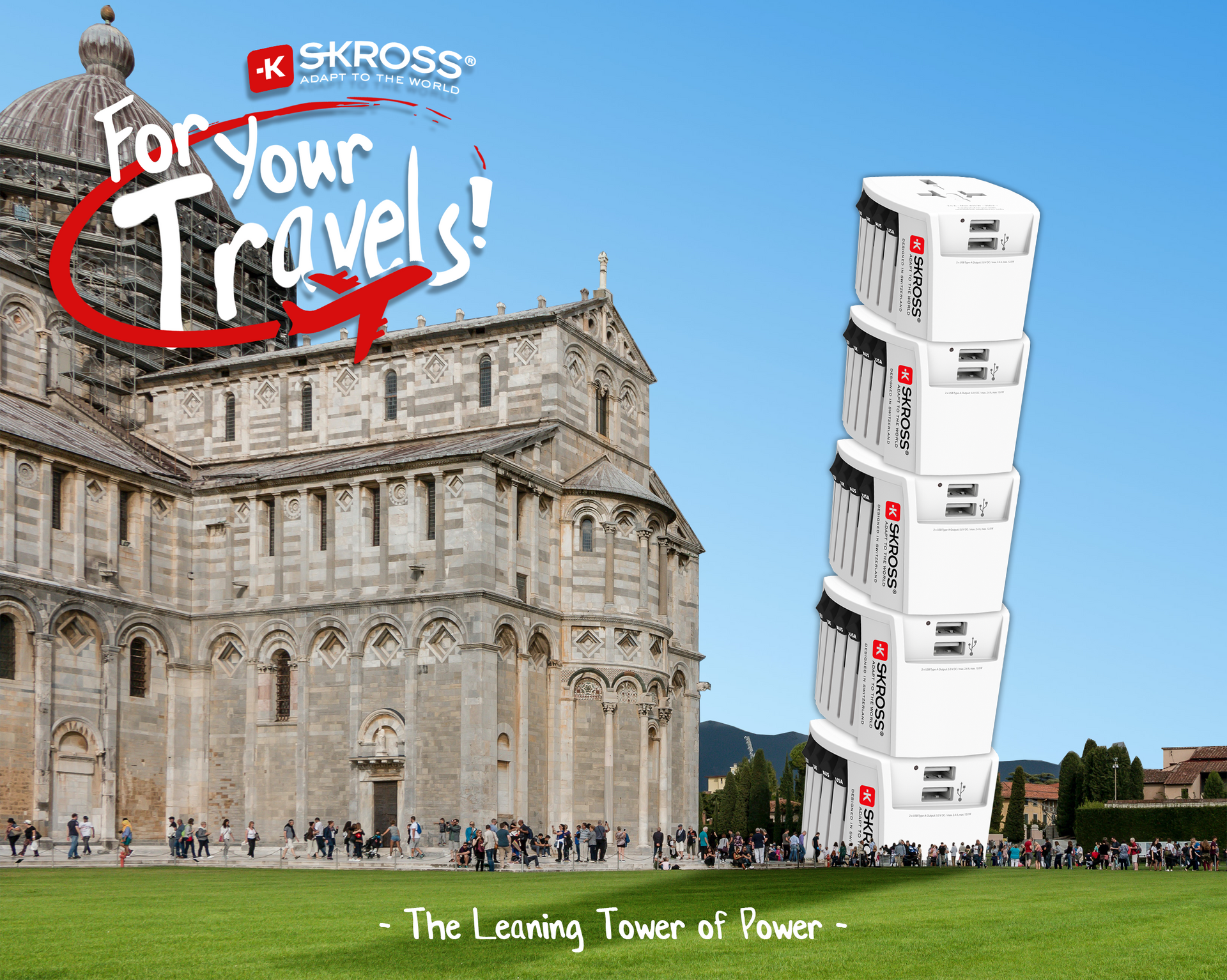 Leaning tower of travel adapters