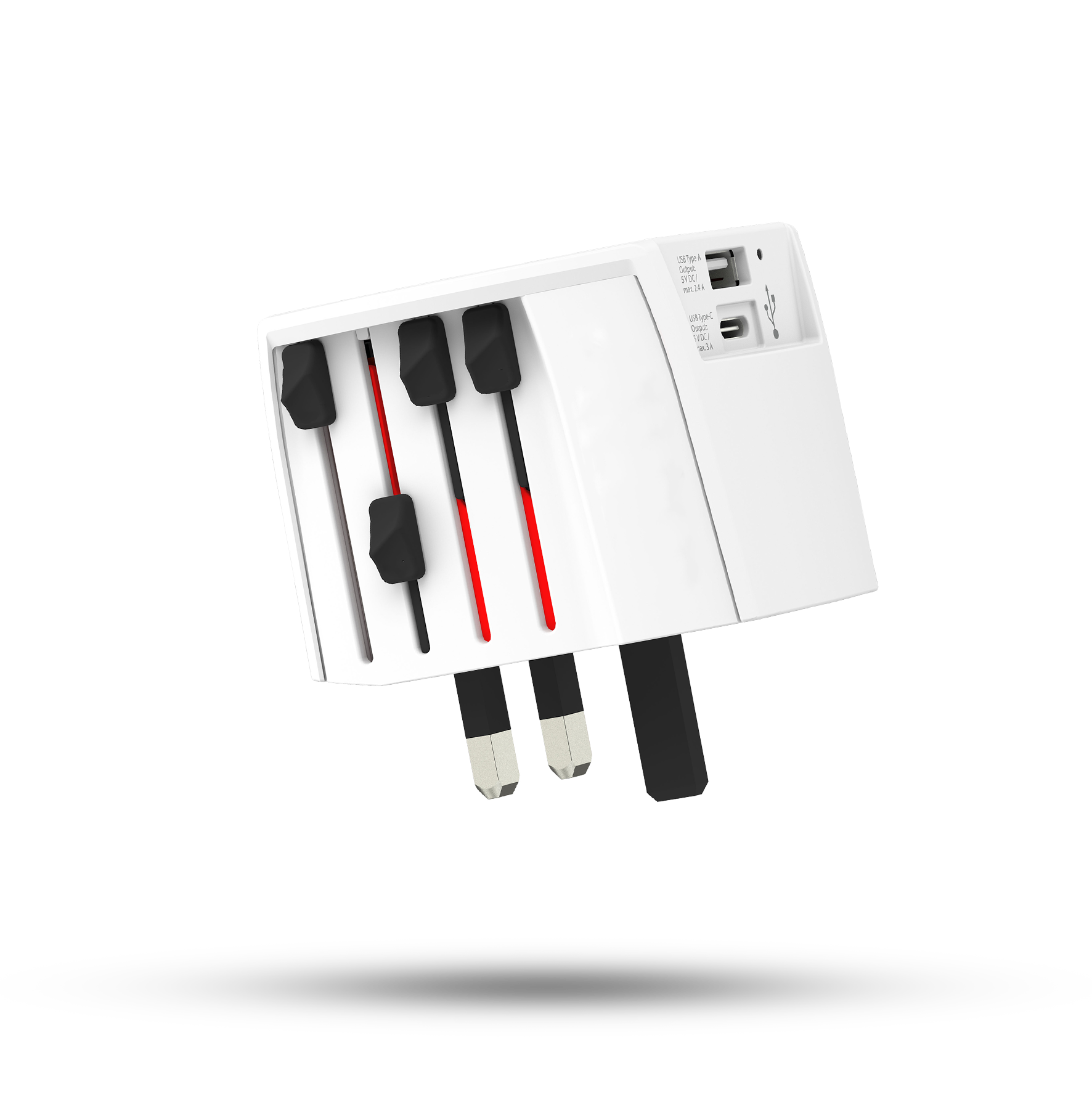 Skross 2 pole unearthed MUV USB (A&C) promotional world travel adapter