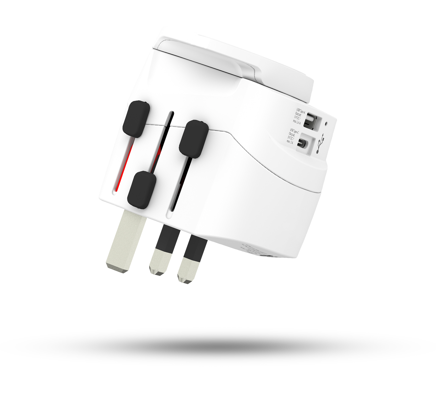 Skross 3-Pole earthed Pro Light USB (A&C) - World promotional travel adapter