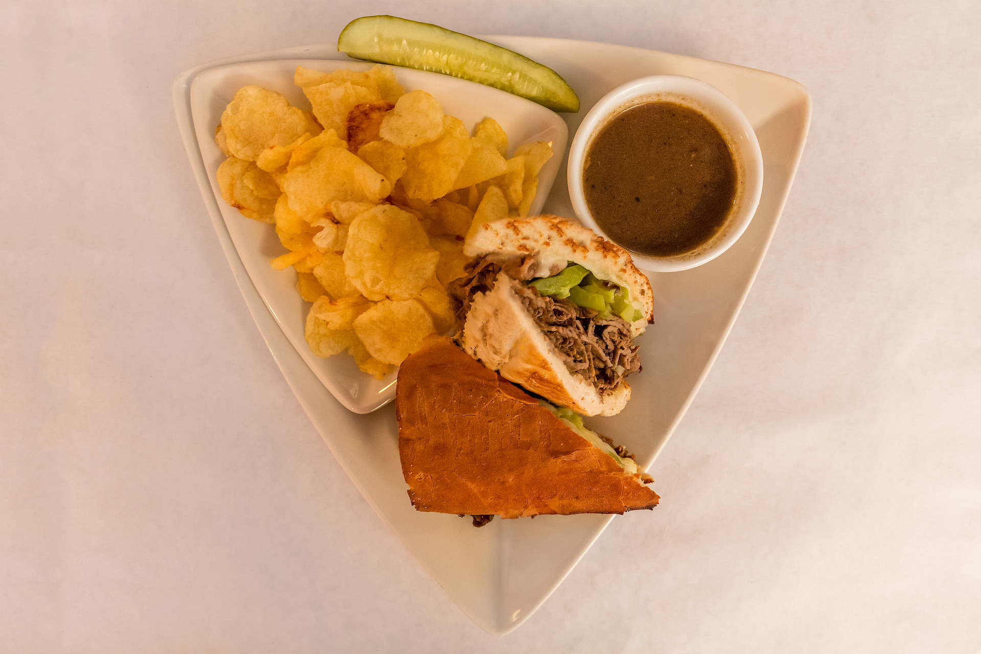Italian Beef served with Chips and Pickle  | Sammy's Pizza - Green Bay WI
