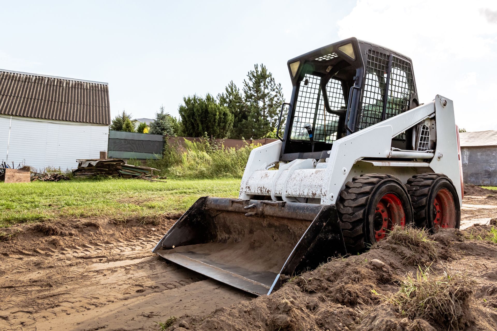 Bobcat Skid Steer Is Moving Dirt