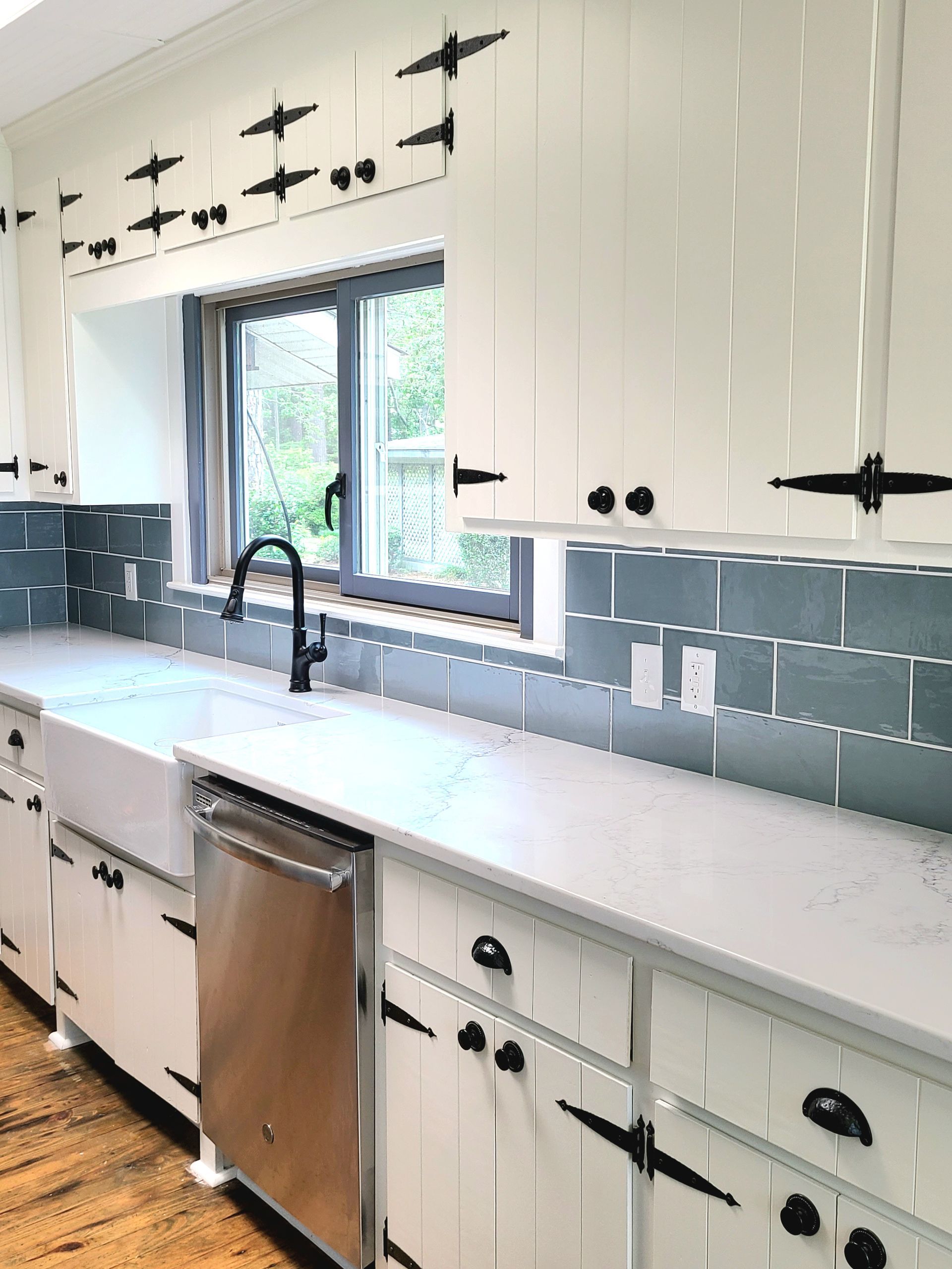 kitchen with marble counter top