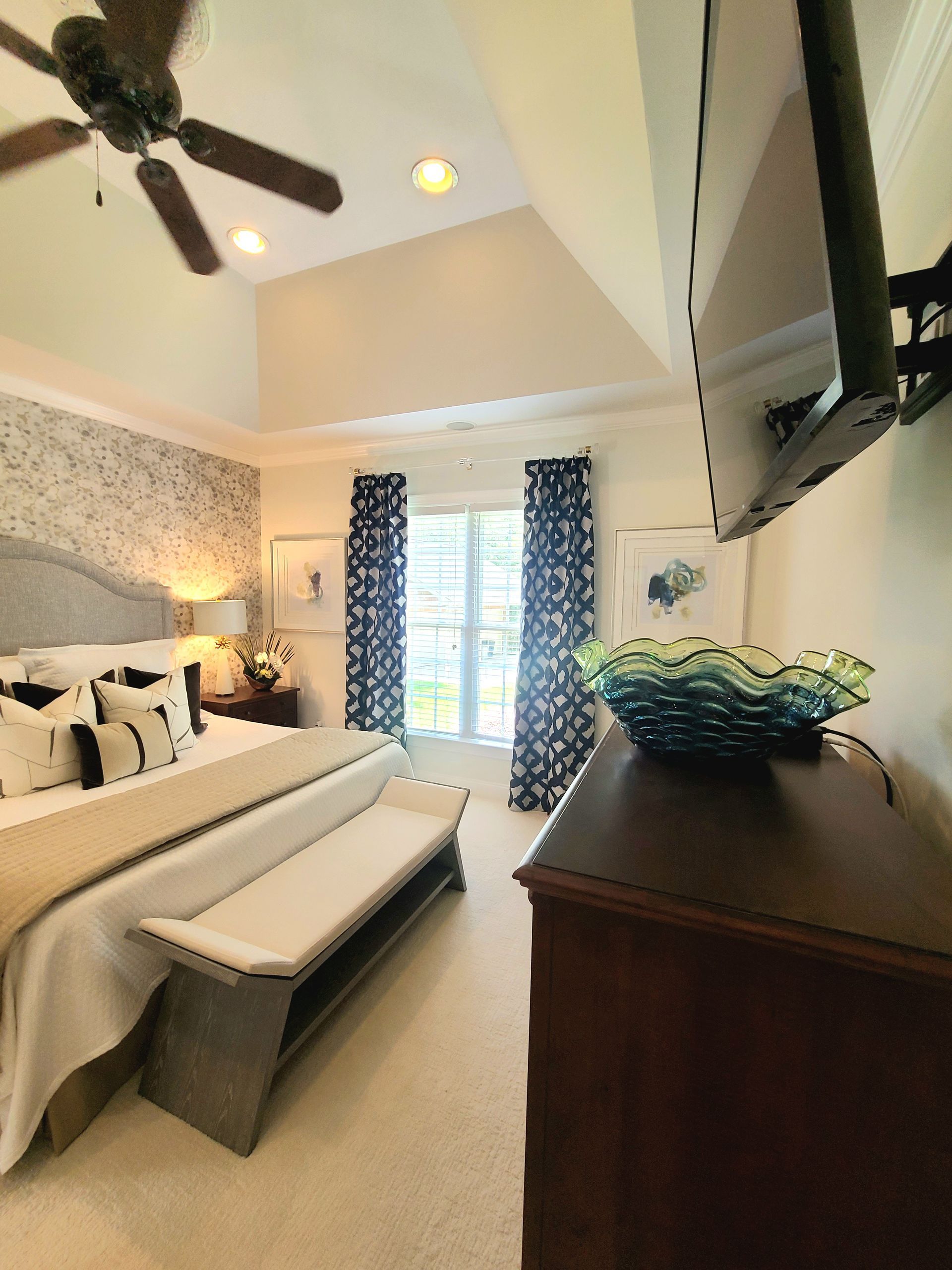 master bedroom with opened window