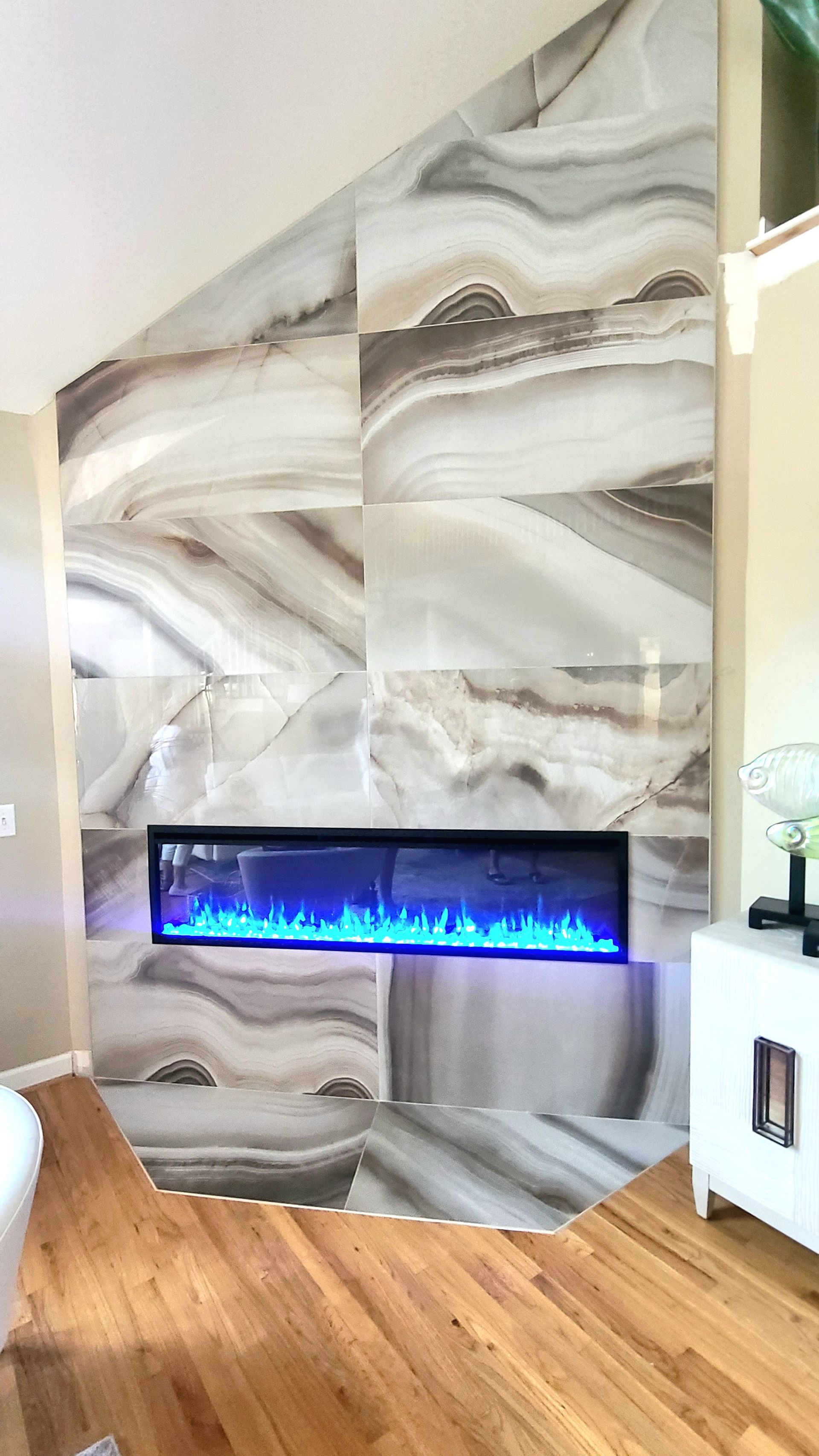 digital fire on the wall