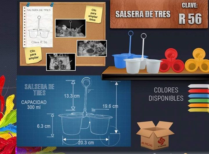 TL PLASTICOS SA DE CV - Salsera de tres