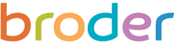 The word broder is written in colorful letters on a white background.