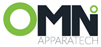 A logo for omni apparatus with a green circle in the middle.