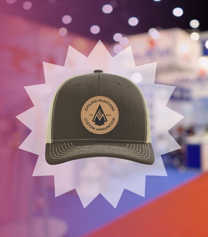 A trucker hat with a logo on the front