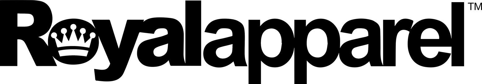 A black and white logo for royalapparel with a crown on it.