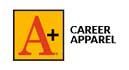 The logo for career apparel is a yellow square with a red letter a on it.