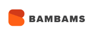 The bambams logo is orange and black on a white background.