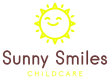 Yellow sun with a smiling face above the text