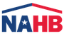 The nahb logo is a red , white and blue house with a star on the roof.