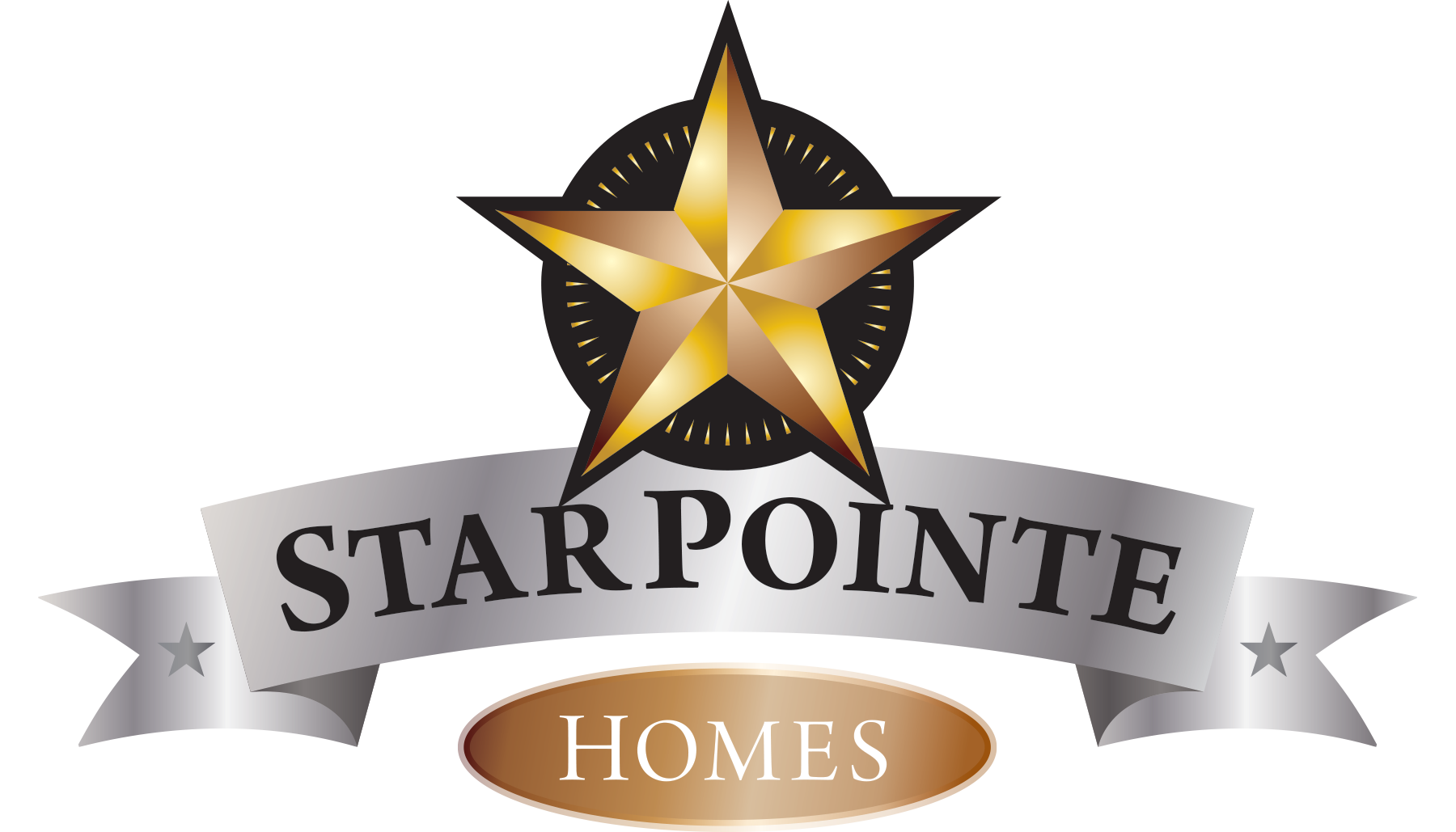 A logo for starpointe homes with a gold star