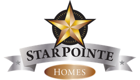 A logo for starpointe homes with a gold star