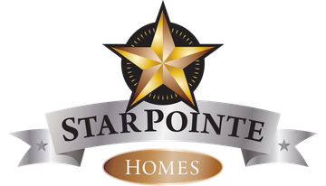 A logo for starpointe homes with a gold star
