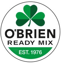 O'Brien Ready Mix logo with green shamrock and “EST. 1976” in a white circle