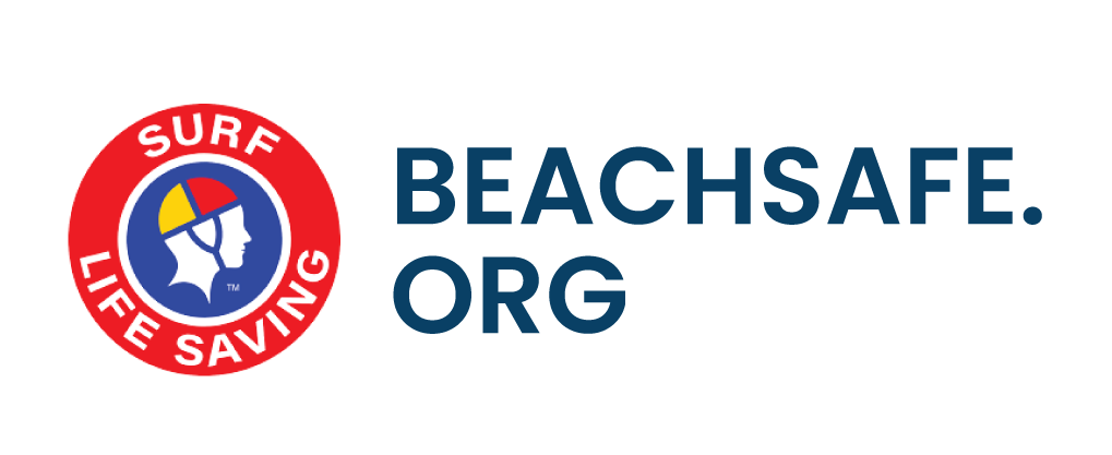 Logo for Beachsafe featuring a red circle with