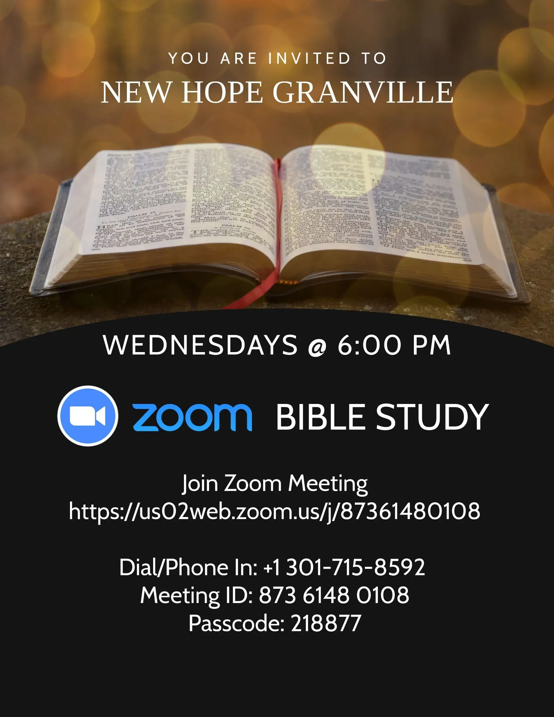 Bible Study — Oxford, NC — New Hope Granville Missionary Baptist Church