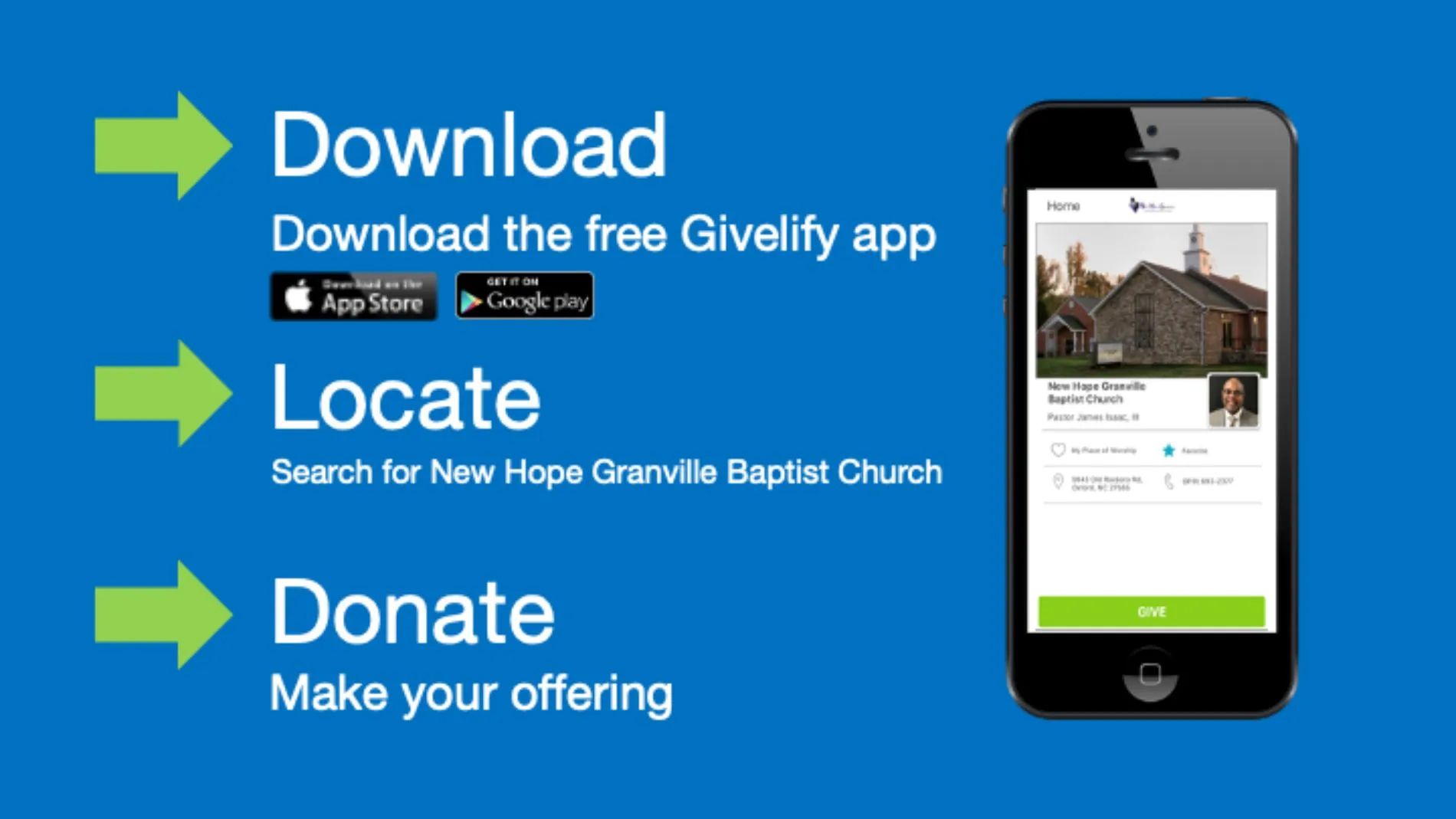 Download Givelify — Oxford, NC — New Hope Granville Missionary Baptist Church Download Givelify — Oxford, NC — New Hope Granville Missionary Baptist Church