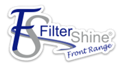 FilterShine logo: a blue 