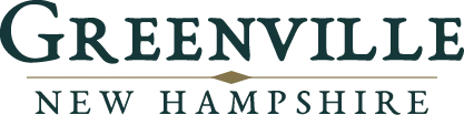 The logo for greenville new hampshire is on a white background.