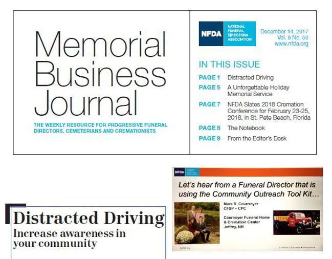 The memorial business journal is a weekly resource for progressive funeral directors