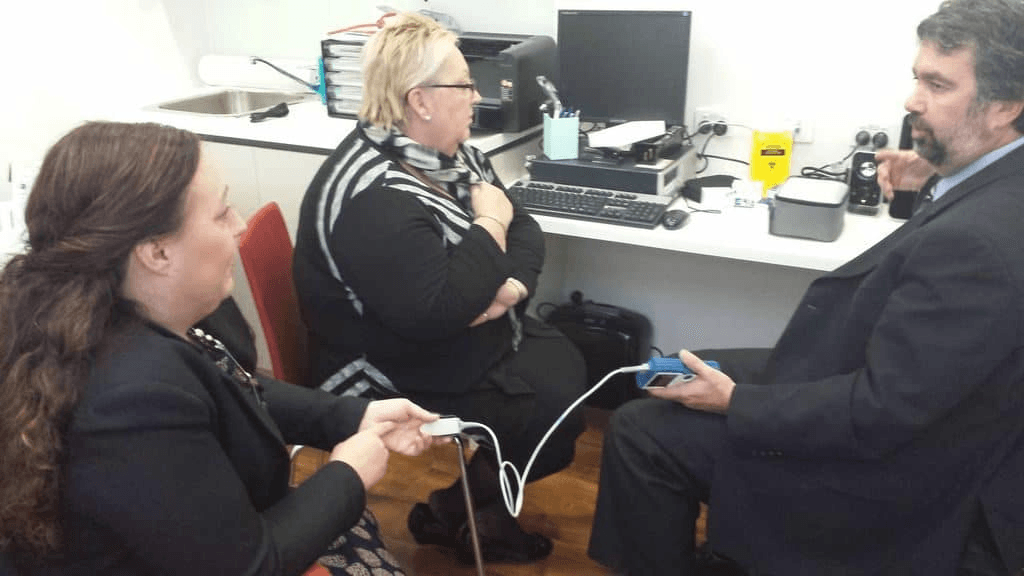 INS team demonstrates how to record blood glucose levels