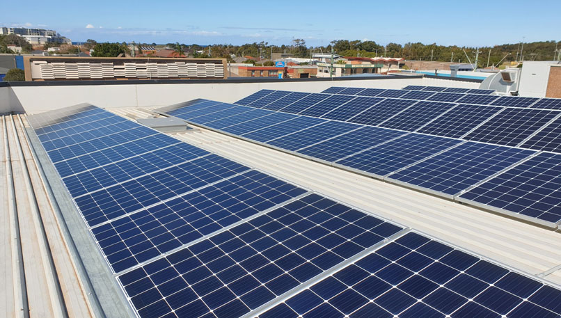 solar panels on a roof