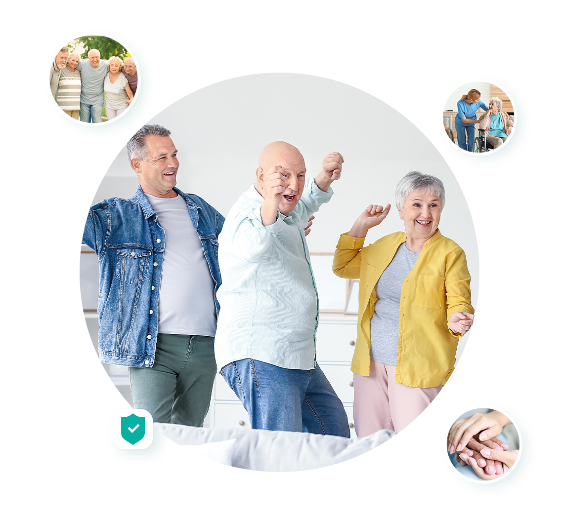 a group of elderly people