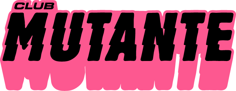 Un logotipo rosa y negro para el Club Mutante.