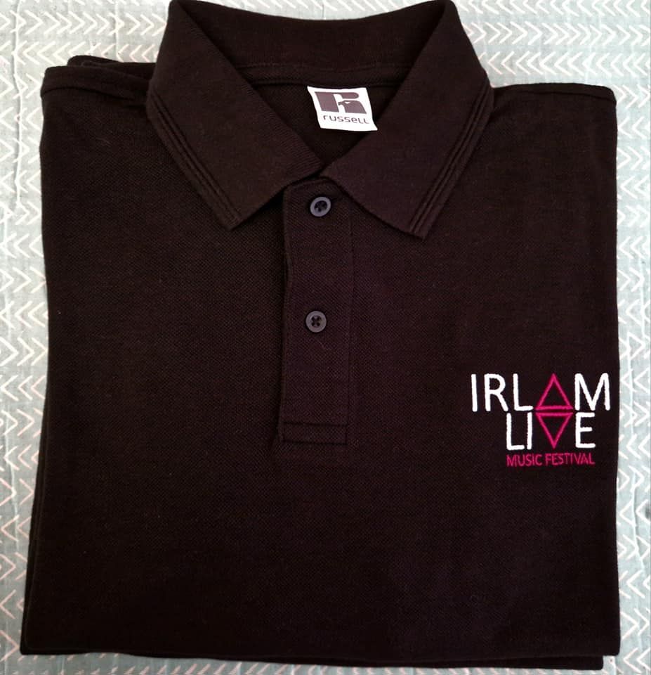 Black polo shirt with 