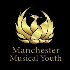 Gold phoenix logo above the words “Manchester Musical Youth” on a black background