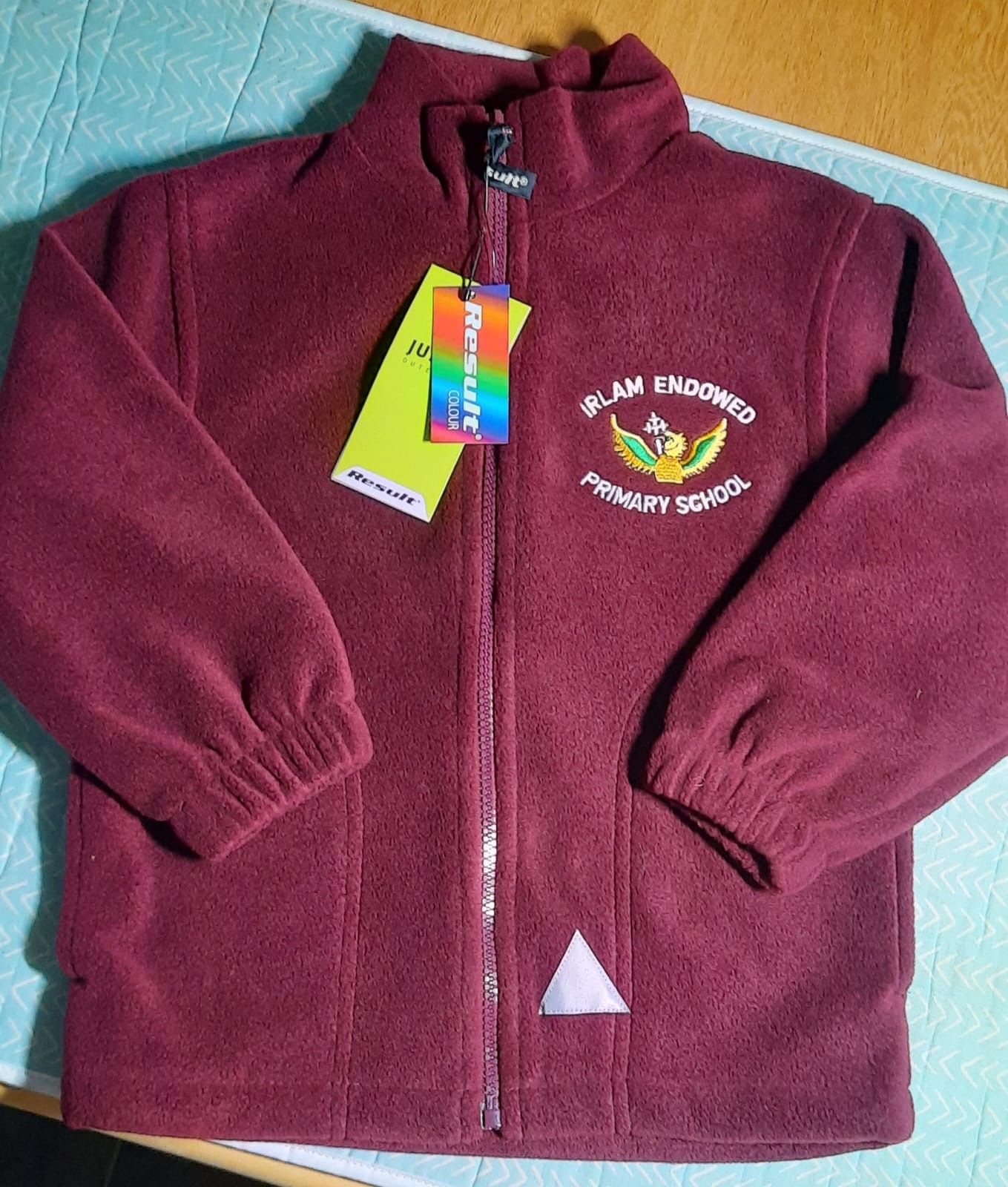 Maroon fleece jacket with 