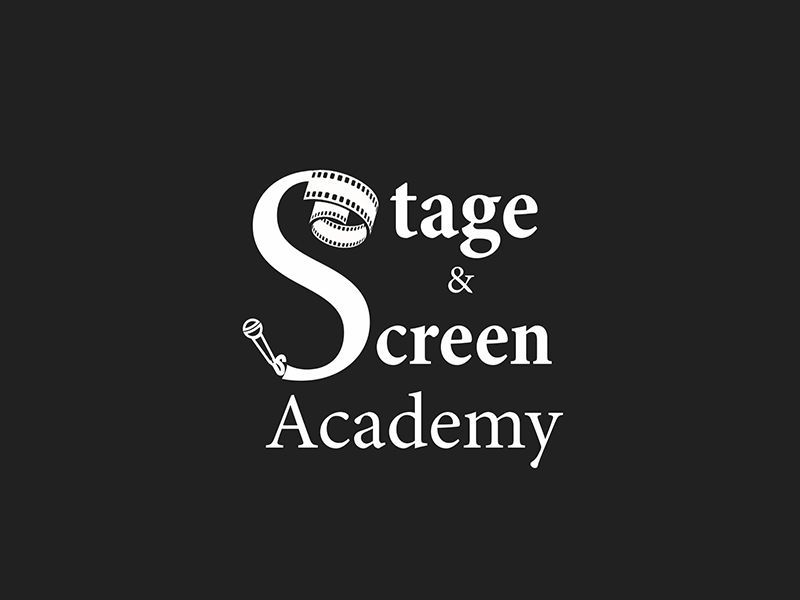 Stage & Screen Academy logo in white on a dark background