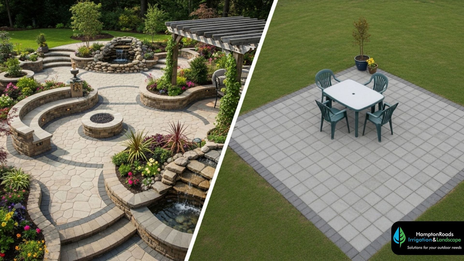 What are the benefits of a custom-designed patio versus a pre-built kit?