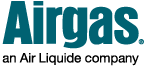 The Airgas logo in teal, with the text
