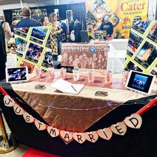 A trade show display with a 