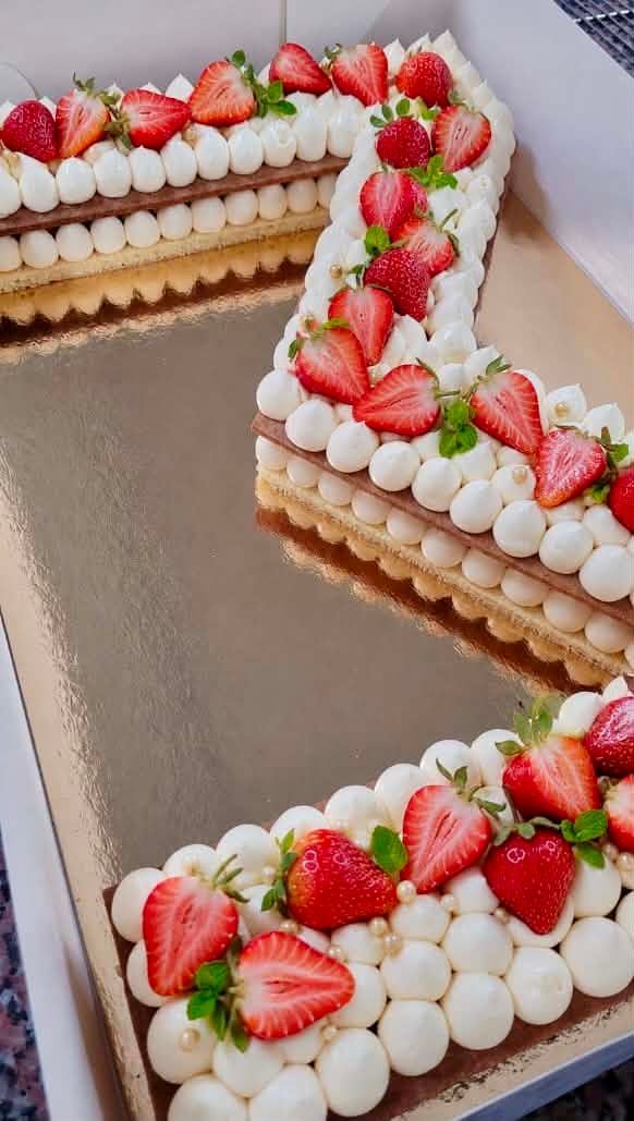 Number cake à la fraise