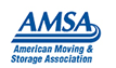 AMSA logo in blue with red swoosh and American Moving & Storage Association text