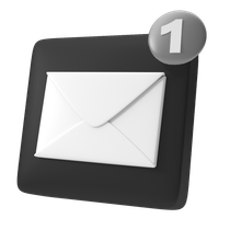 An envelope with a number one notification on it