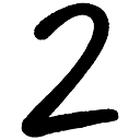 Black handwritten number 2.