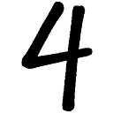 Black handwritten number 4.
