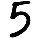 The number 5, written in thick, black strokes on a white background.