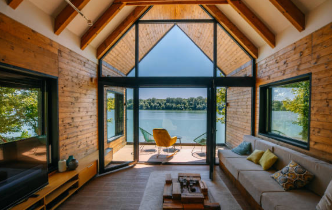 an indoor photo of a cabin home
