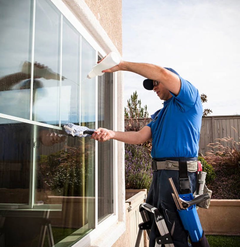 a photo of a man tinting glass
