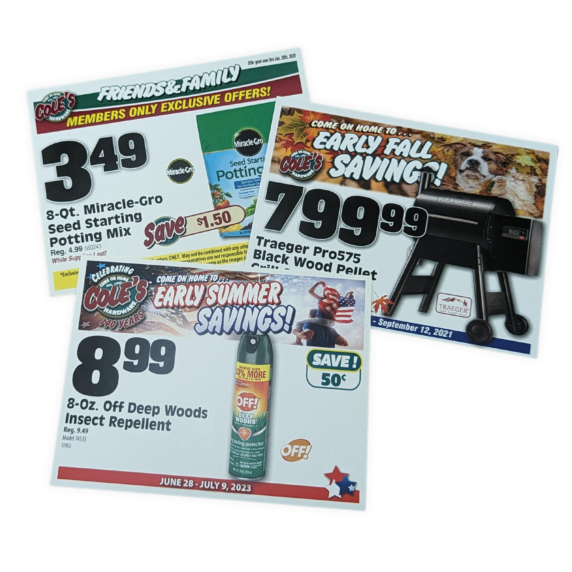 A bunch of flyers with one that says early fall savings by Press Enterprise Commercial Printing